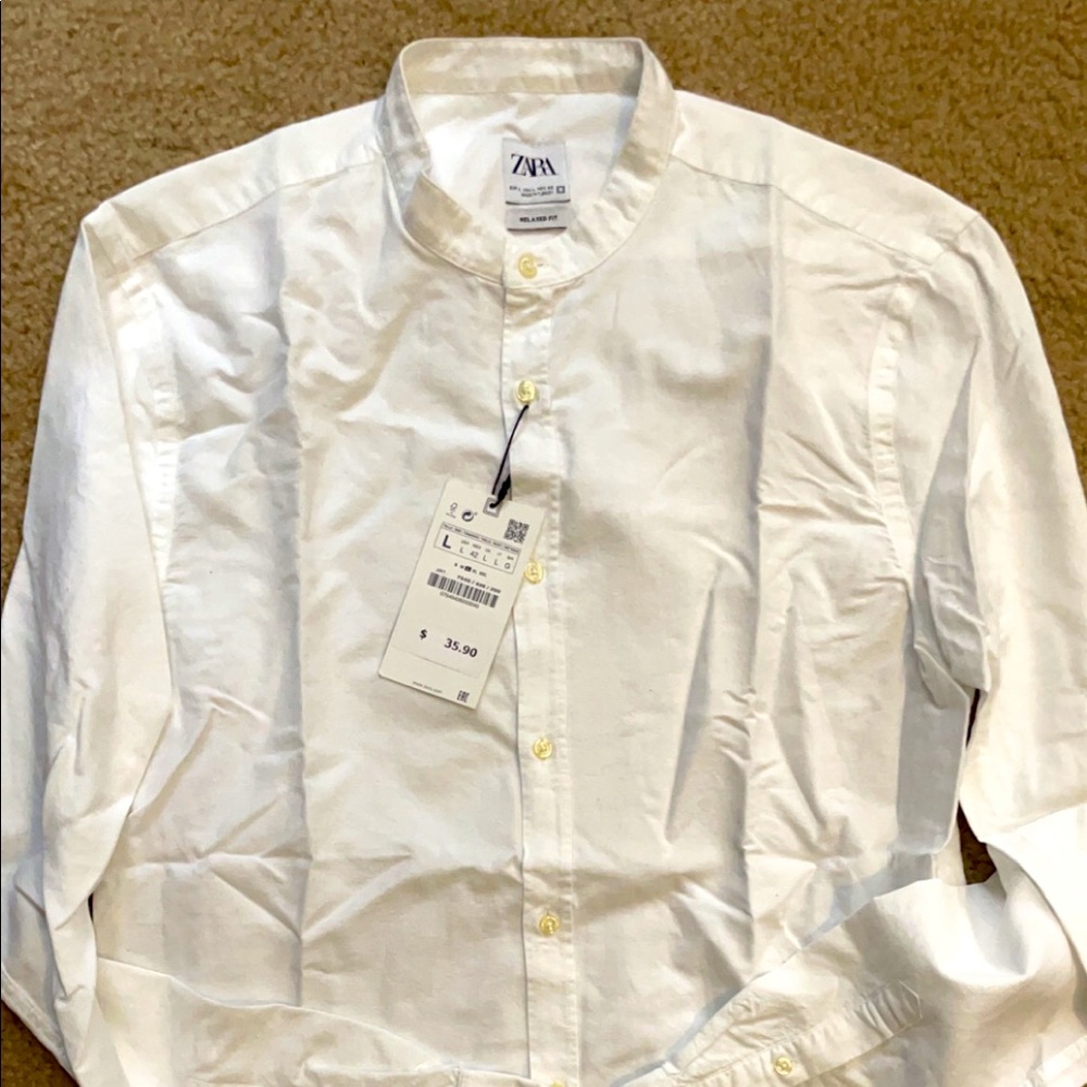 Collarless Button down